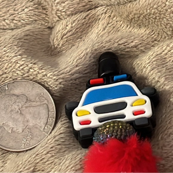 Handmade by my 4 year old grandson police car ink pen with beads - Picture 6 of 8